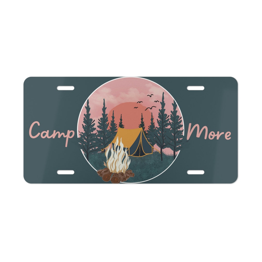 Vanity Plate Camping Themed Vanity Plate Camping Car Tag Etsy