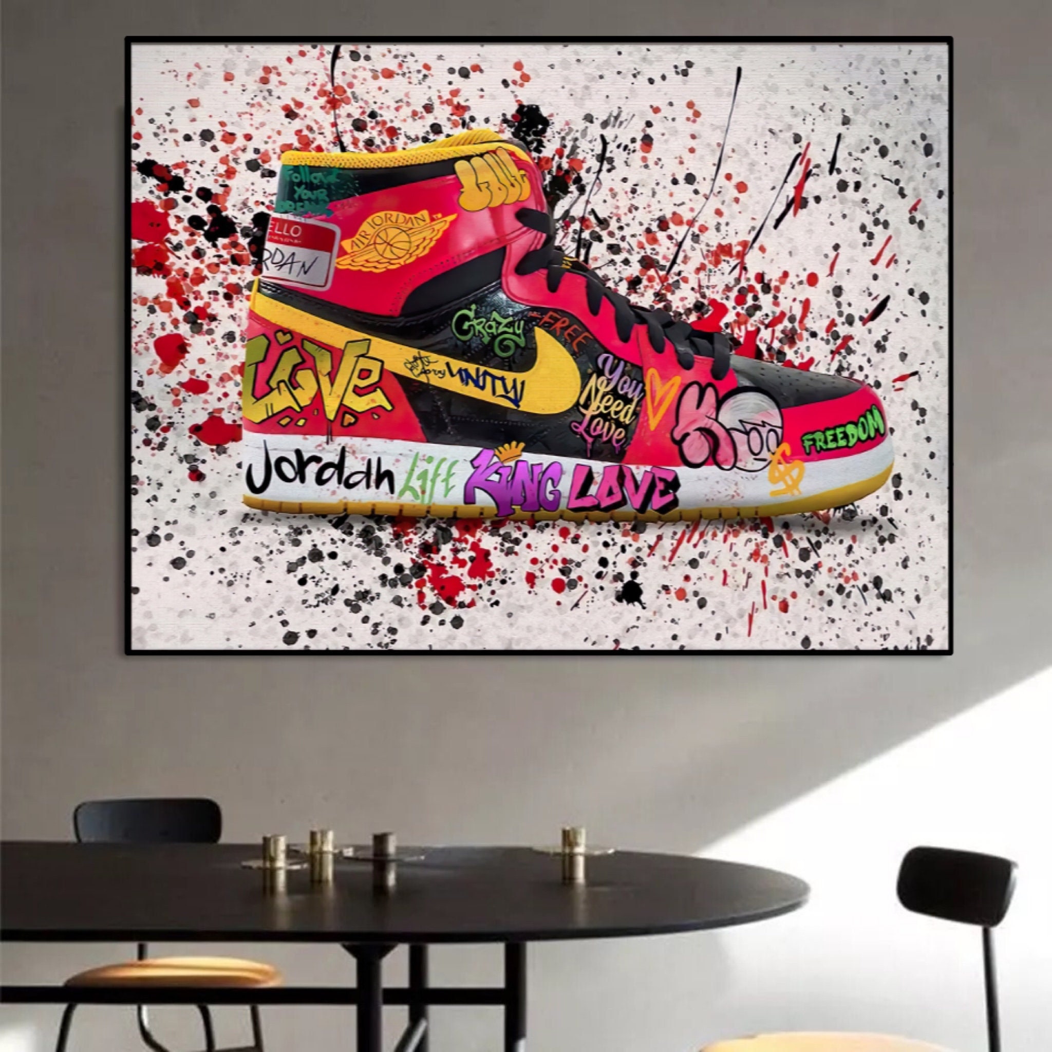 Tableau Street Art Nike Air Gold