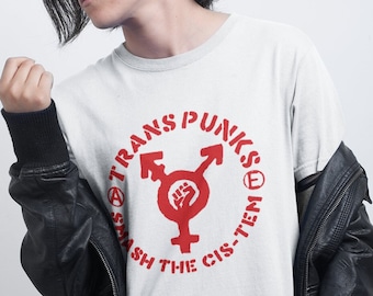 Trans Punk Liberation Shirt, Queer Protest Tee, Gay Activism T Shirts, Smash the Cis - tem Vintage Shirt, Gay Liberation LGBTQ History Gifts