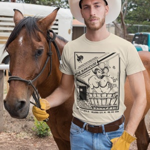 Retro Gay Rodeo Shirt, LGBTQ Rodeo Magazine Vintage Graphic Tees, 80's Cowboy Shirt, Western T shirts, Country Queer Art, Funny Gay Gifts