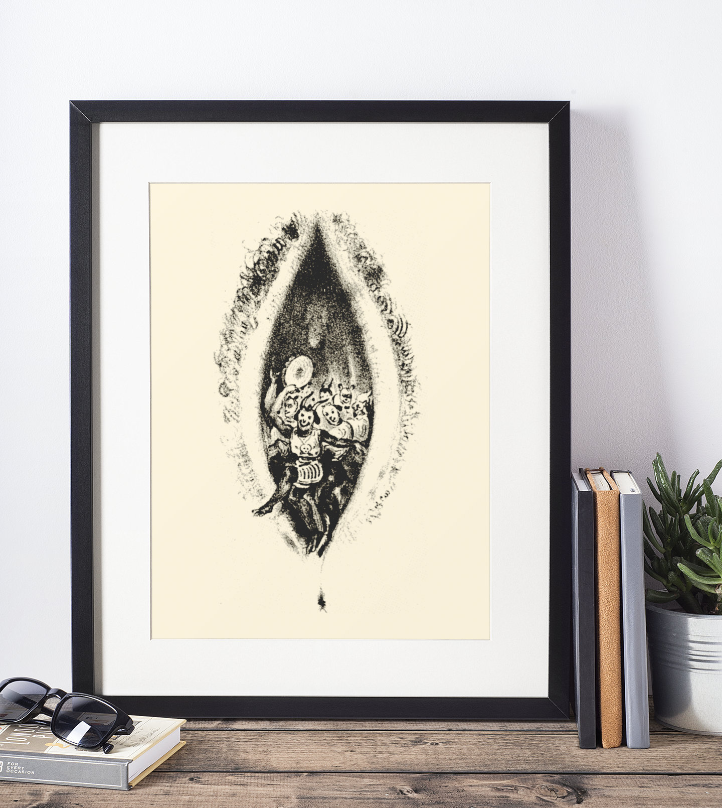 【ラプンツェル様用】ATAVISM / PUTREFIED GENITALIA Eugène Lepoittevin Lithograph, Demonic Vulva Theatrical Wall Art