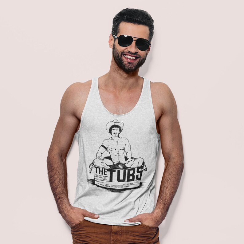 Naked Cowboy Tank Top, Tubs Gay Bar Graphic Shirt, Be Gay Do Crime Shirt, Western Country Gifts, Vintage Graphic T-shirt Lgbt Ally Shirt Athletic Heather