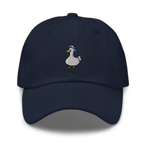 Dancing Duck Dad Hat, Duck with Hat Meme Embroidered Cap, Funny Anime Skater Hat, Ducklin Dance Skate Kawaii, Anime Lover Cute Gift, Unisex