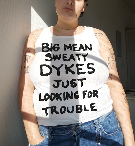 Buy Big Mean Sweaty Dykes Tank Top, Queer Punk, Lesbian Pride Tee