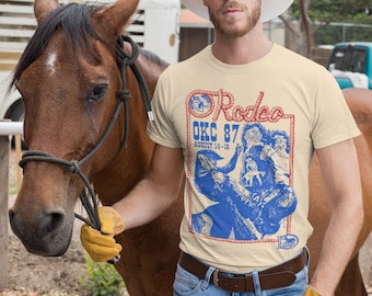 Retro Gay Rodeo Shirt, LGBTQ Rodeo Magazine Vintage Graphic Tees, Texas Cowboy Western T shirts, Queer Country Queer Funny Gay Gifts