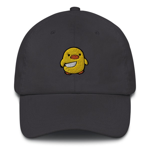 Duck with Knife Hat, Chick Meme Funny Dad Hat, Embroidered Unisex Beanie Hat, Kawaii Angry Baby Chicken Killer Duck Cute Gift for Bird Lover