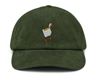 Goose With Baseball Bat Corduroy Hat, Mess With The Honk, Bonk Brutal goose Meme Embroidered Hat, Peace Was Never An Option, Funny Gift for