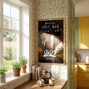 Very Bad Cat Art Wall Calendar 2027, Whimsical Planner with Funny Paintings of Cats, Weird Pet Portraits, Novelty Gift for Cat Lovers image 5