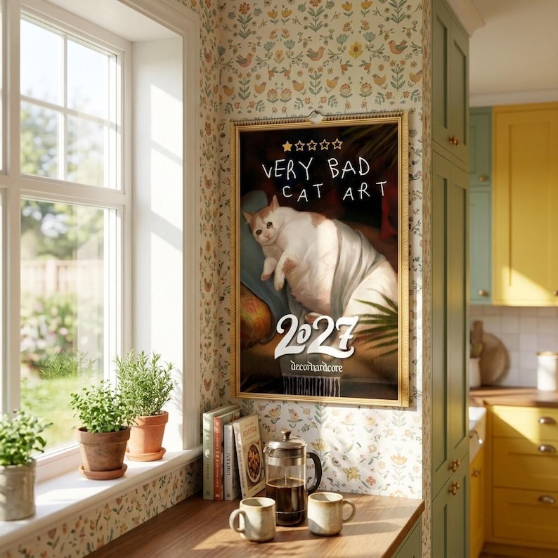 Very Bad Cat Art Wall Calendar 2027, Whimsical Planner with Funny Paintings of Cats, Weird Pet Portraits, Novelty Gift for Cat Lovers image 5