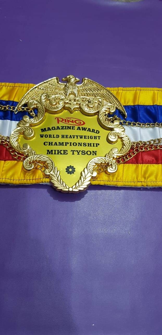 MIKE TYSON RING Magazine award championship title belt