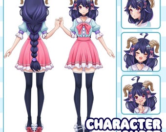 Custom Character Sheet Commission: Anime,  Fursona Art, Vtuber Reference