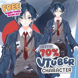 Custom Live2D  VTuber Model |  VTuber Commission, Male Vtuber, Vtuber Model Female, PNGtuber, Vtuber Asset
