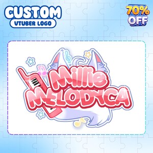 CUSTOM VTUBER LOGO | Cute Logo, Kawaii Logo, VTuber Logo Commission, PNGTuber Logo, Cute Vtuber Logo, animated for stream twitch, youtube