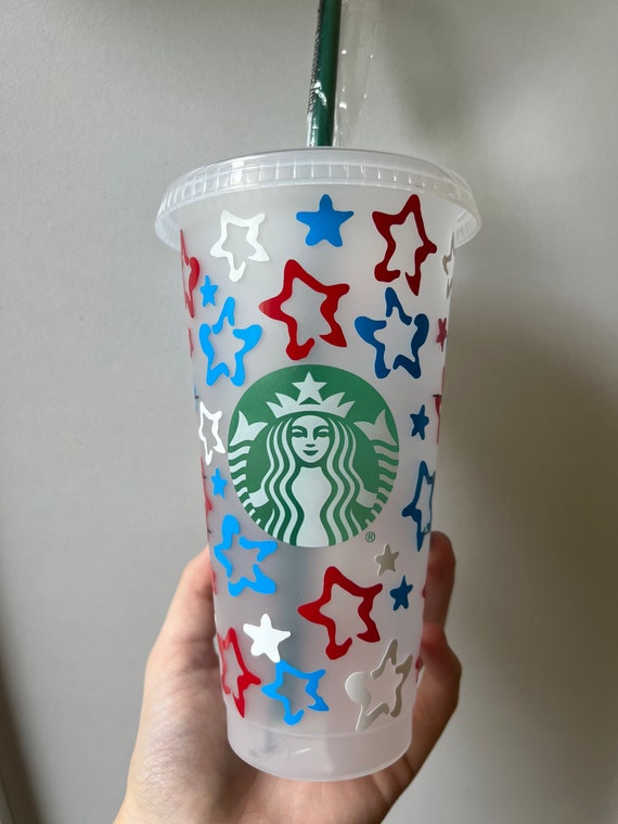 Custom Starbucks Cold Cup Tumbler 24oz Vinyl 4th of July Etsy
