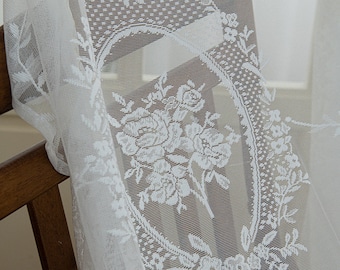 Curtain Fabric,Print Floral Tulle Fabric,Wedding Tulle Mesh Fabric,Designer Fabric,Fabric By The Yard,Soft Fabric,Translucent Fabric