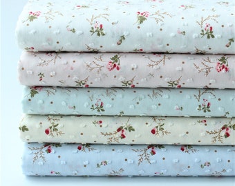 Tela de algodón floral, tela de diseñador, tela floral, tela de algodón impresa, tela suave, tela de vestido de verano, tela cortada a medida, tela de algodón