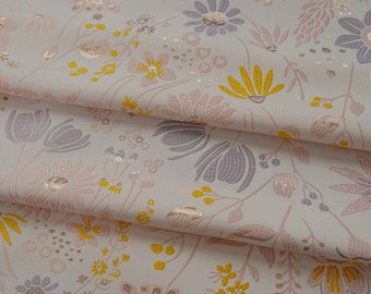 Flower Cotton Linen Fabric,Designer Fabric,Flower Fabric,Embroidered Flower Fabric,Soft Fabric,Dress Fabric,Fabric By The Yard,Cotton Fabric