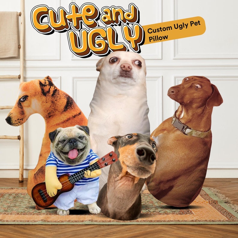 Custom Ugly Pet Pillow From Photo Funny Dog Pillow Cat Pillow With