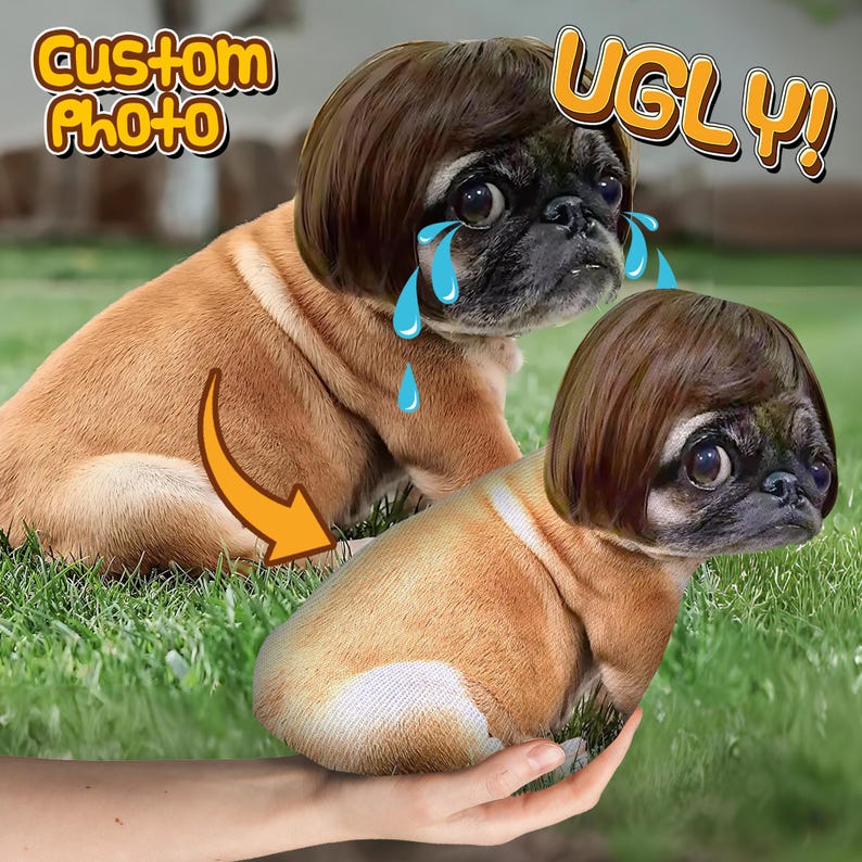 Custom Ugly Pet Pillow From Photo Funny Dog Pillow Cat Pillow With