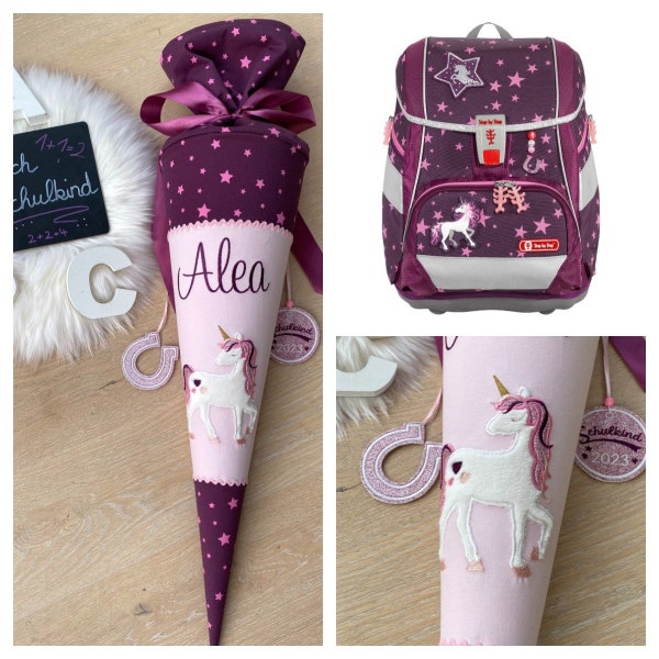 Schultüte Einhorn passend zum Schulranzen Step by Step Unicorn Nuala