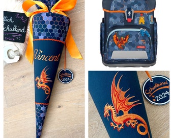 Dragon school bag to match the Step by Step Schleich Eldrador Lava Dragon school bag