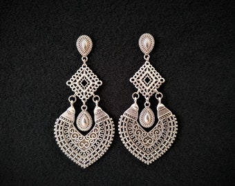 Orecchini A Goccia Con Labradorite E Topazio Bianco, Placcati Oro Giallo 18k - Regalo Perfetto Per La Mamma - Foto 5