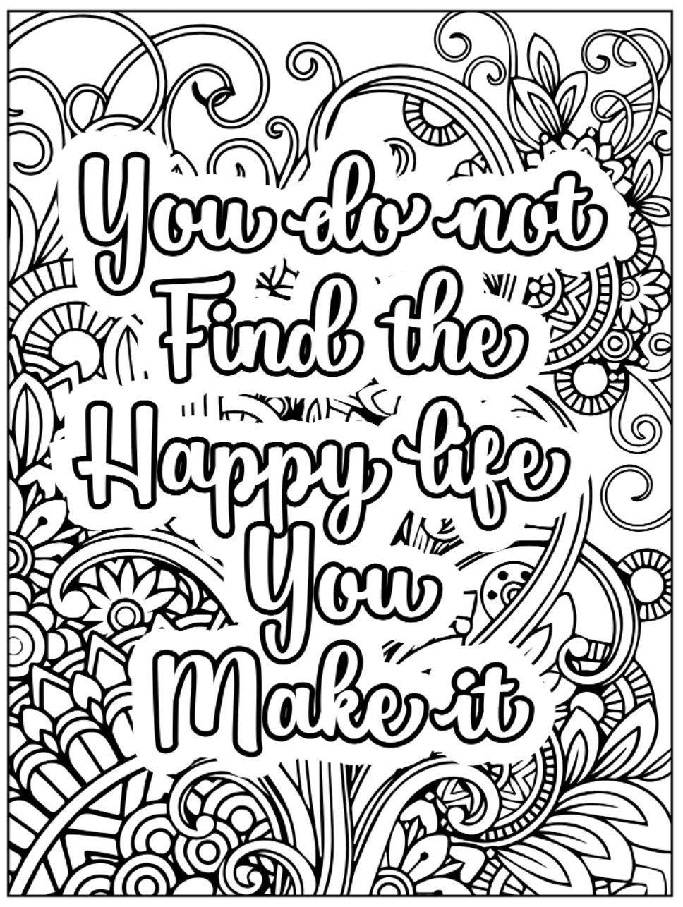 1000 Motivational Quotes Coloring Pages Book Anxiety Relief Adult ...