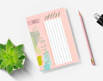 Monthly Weekly Habit Tracker Pastel Minimalist | Editable Canva | Track your Habit | Self Care Awareness Planner | INSTANT Download