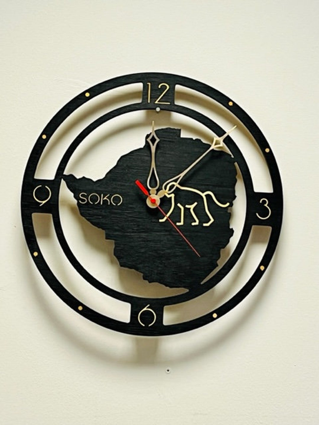 Custom Zimbabwe Map Clock Etsy