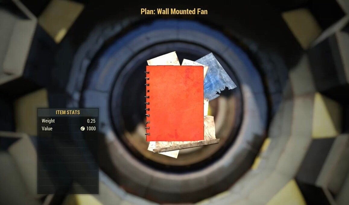 Fallout 76 Wall Mounted Fan Plan Xbox Etsy