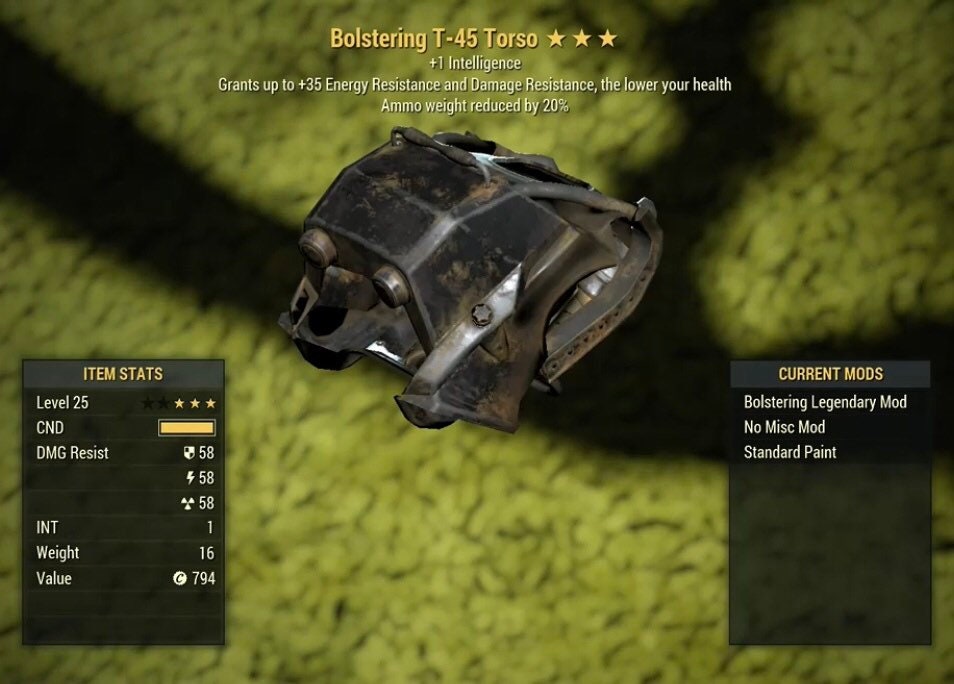 Fallout 76 Bolstering T45 Power Armor Full Set Xbox Etsy