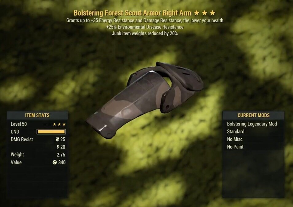 Fallout 76 Bolstering Scout Armor Full Set L50 Xbox Etsy