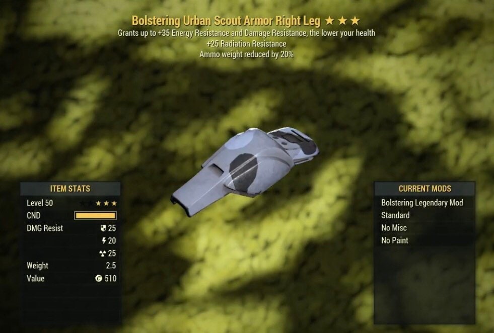 Fallout 76 Bolstering Scout Armor Full Set L50 Xbox Etsy