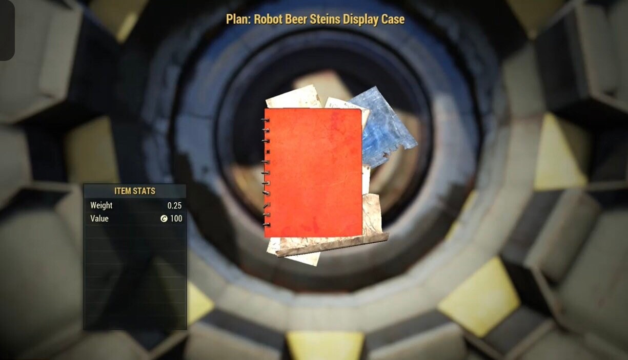 Fallout 76 Robot Steins Display Case Plan Xbox