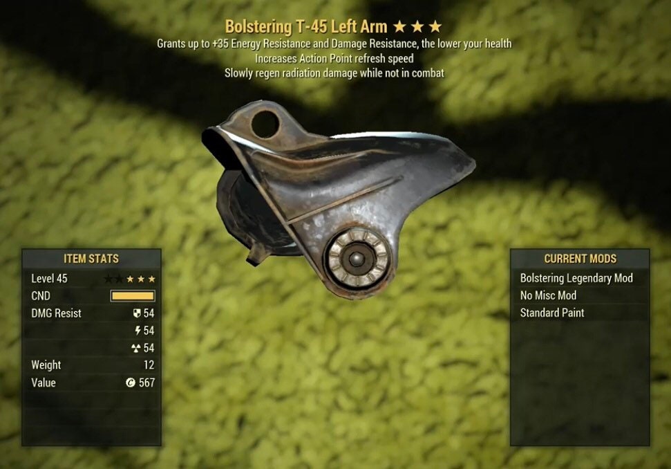 Fallout 76 Bolstering T45 Power Armor Full Set Xbox Etsy