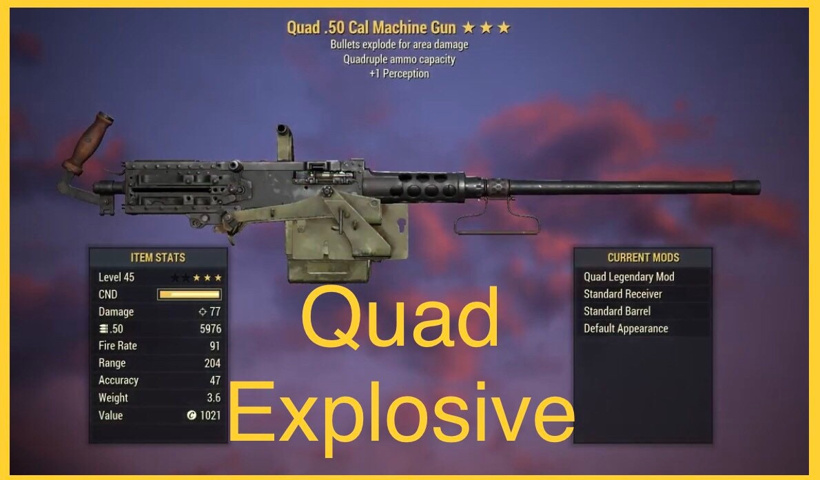 Fallout 76 50 Cal Machine Gun Plan Locations, Stats, And