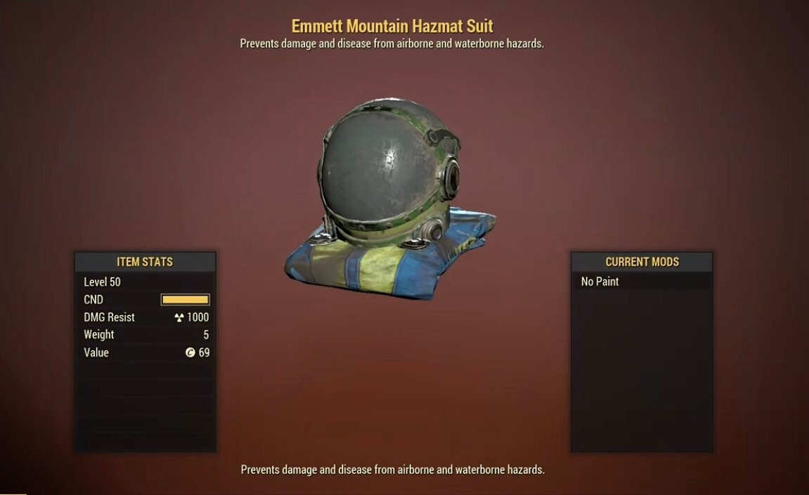 Fallout 76 Emmett Mountain Hazmat Suit Xbox Etsy