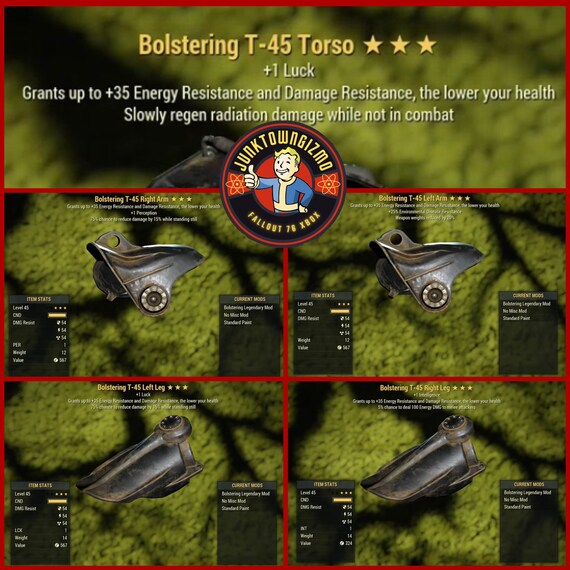 Fallout 76 Bolstering T45 Power Armor Full Set L45 Xbox Etsy