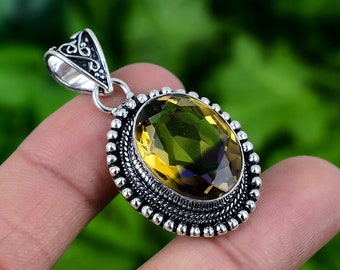 Handmade Ametrine Pendant: 925 Sterling Silver Gemstone Necklace