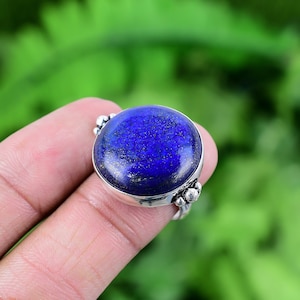Lapis Lazuli Ring 925 Sterling Silber Ring Lapis Lazuli echte Edelstein Boho Ring handgemachte Silber Schmuck Ring Geschenk für sie