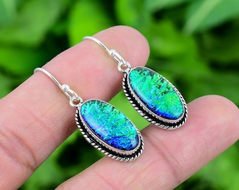Genuine opal earrings sterling silver discount