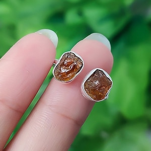 Citrine Raw Gemstone Ring 925 Sterling Silver Ring Yellow Citrine Genuine Gemstone Handmade Silver Jewelry Adjustable Ring For Gift RPR1
