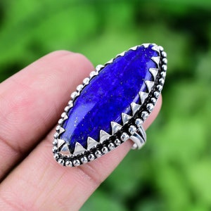 Lapis Lazuli Ring 925 Sterling Silber Ring Lapis Lazuli Echter Edelstein Boho Ring Handgemachter Silber Schmuck Ring Geschenk Für Sie