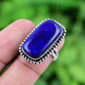 Lapis Lazuli Ring 925 Sterling Silber Ring Lapis Lazuli Echter Edelstein Boho Ring Handgemachter Silber Schmuck Ring Geschenk Für Sie