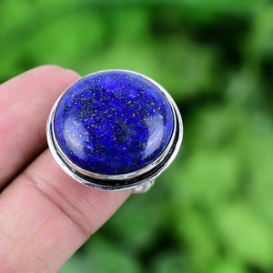 Lapis Lazuli Ring 925 Sterling Silber Ring Lapis Lazuli echte Edelstein Boho Ring handgemachte Silber Schmuck Ring Geschenk für sie