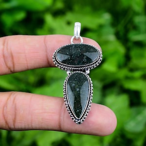 Moss Agate 925 Sterling Silver Pendant - Handmade Gemstone Jewelry