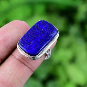Lapis Lazuli Ring 925 Sterling Silber Ring Lapis Lazuli echte Edelstein Boho Ring handgemachte Silber Schmuck Ring Geschenk für sie