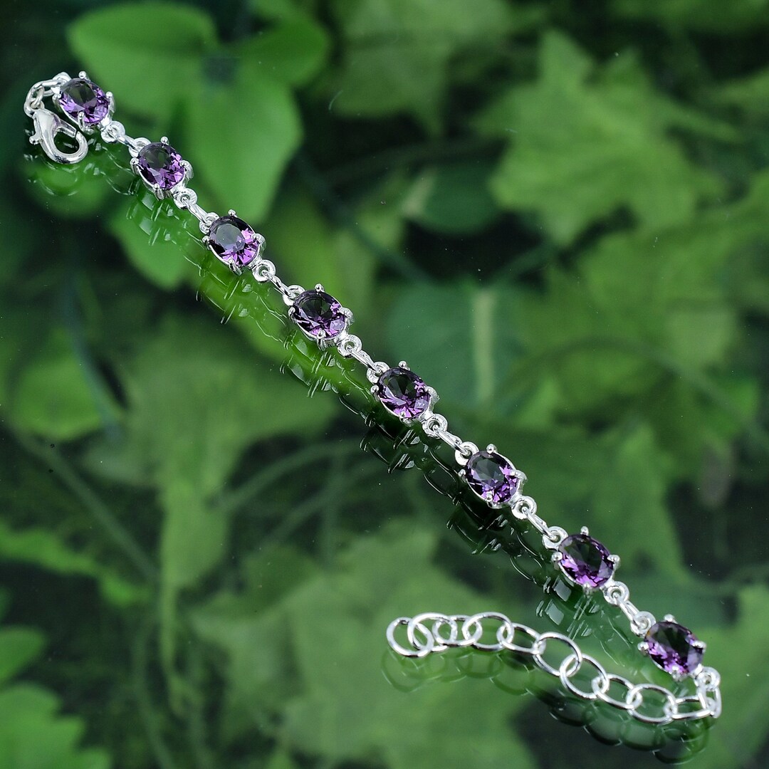 Amethyst Bracelet 925 Sterling Silver Bracelet Amethyst Gemstone Amethyst Bracelet 925 Sterling Silver Bracelet Amethyst Gemstone