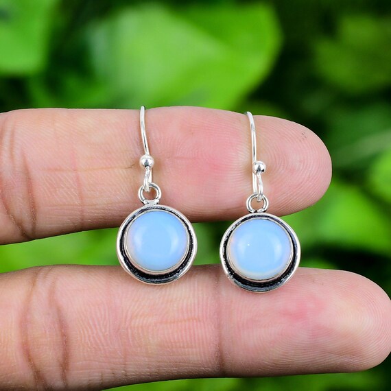 Boucles D'oreilles Opalite Facettes Argent 925 Plaqué - Tres.Or - Neuf Avec étiquettes