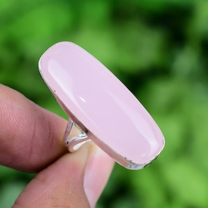 Rose Quartz Ring 925 Sterling Silver Ring Rose Quartz Genuine Gemstone Bohemian Ring Handmade Silver Jewelry Gift For Her RJS153